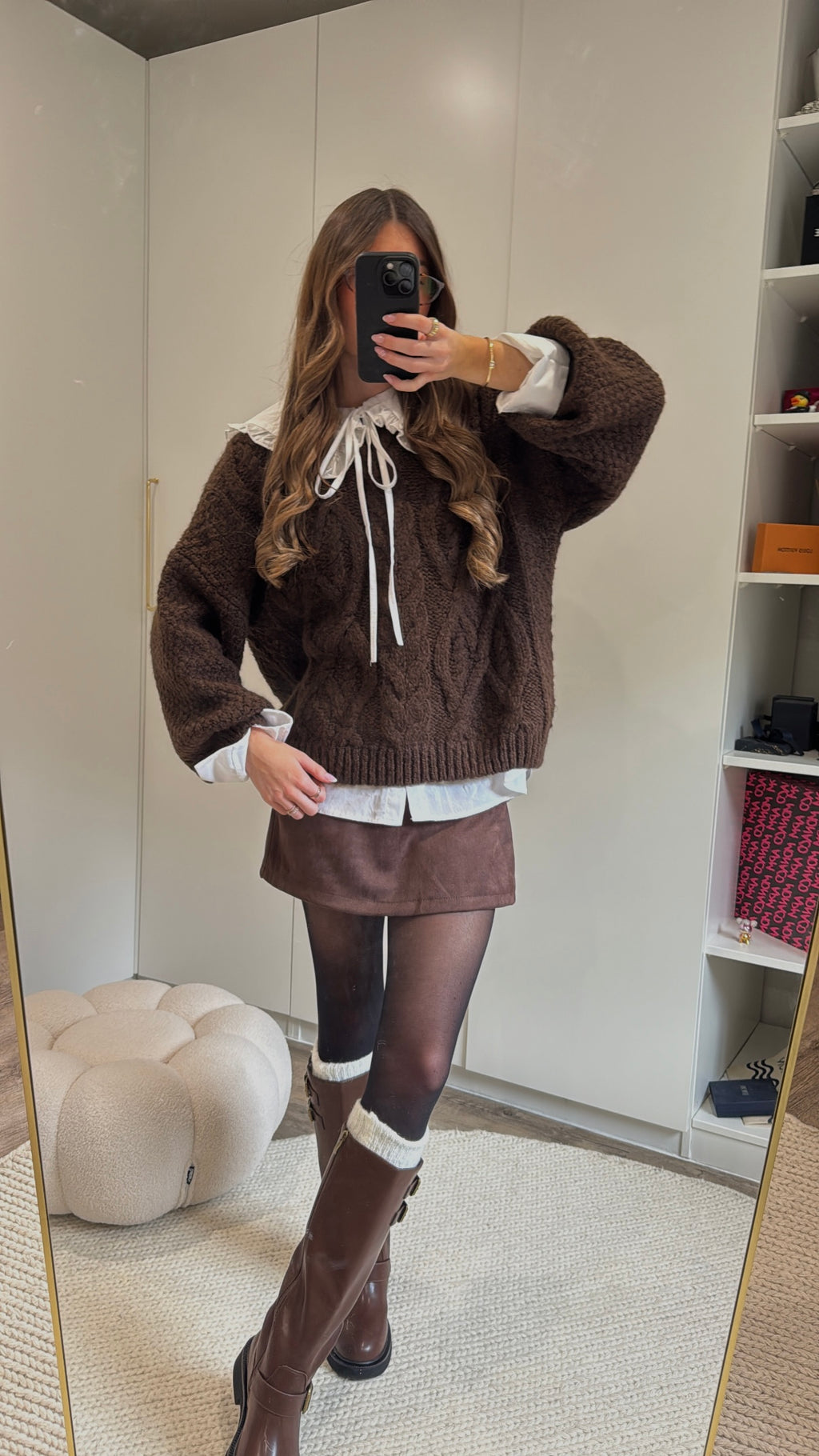 Pull en laine marron