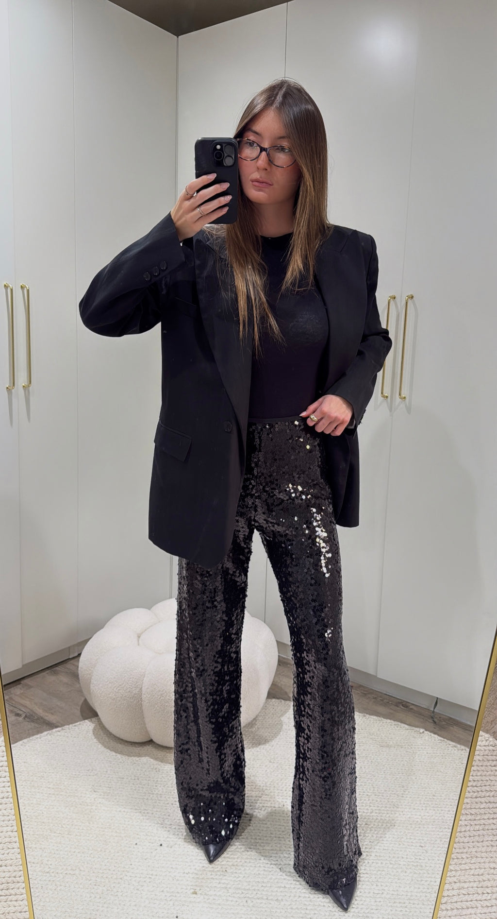 Pantalon noir sequin