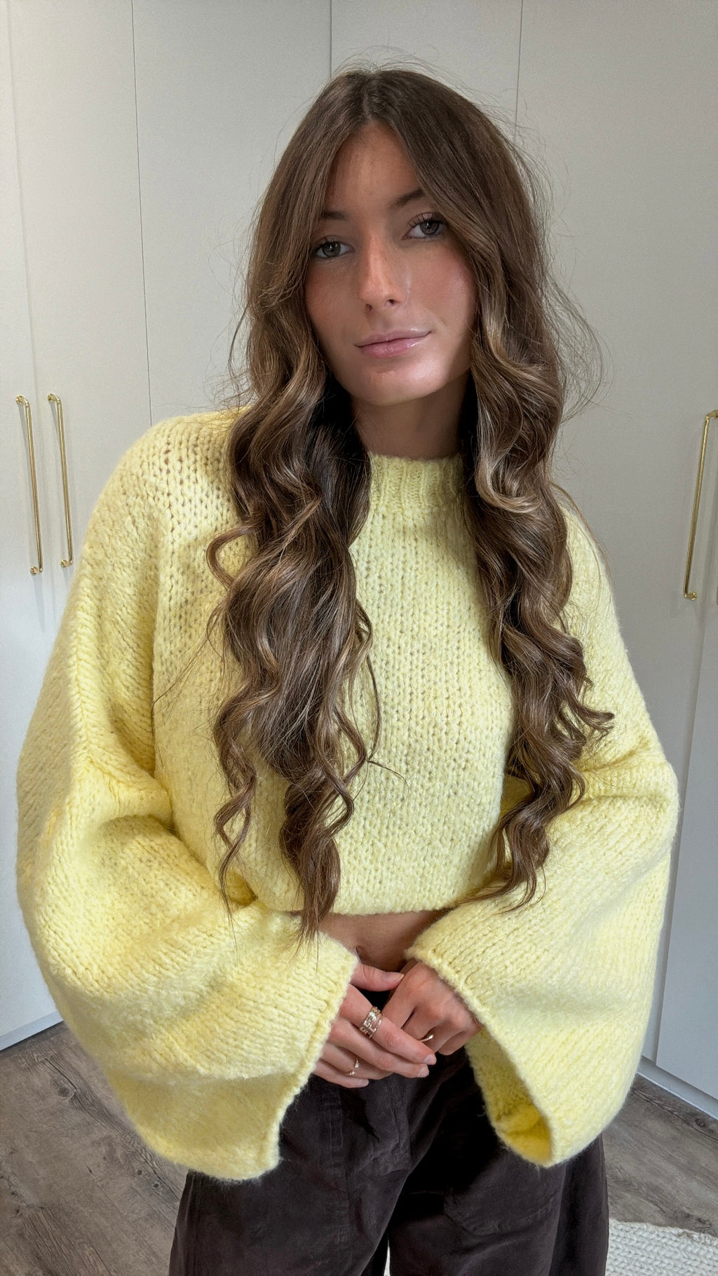 Pull jaune Oversize en laine & mohair.