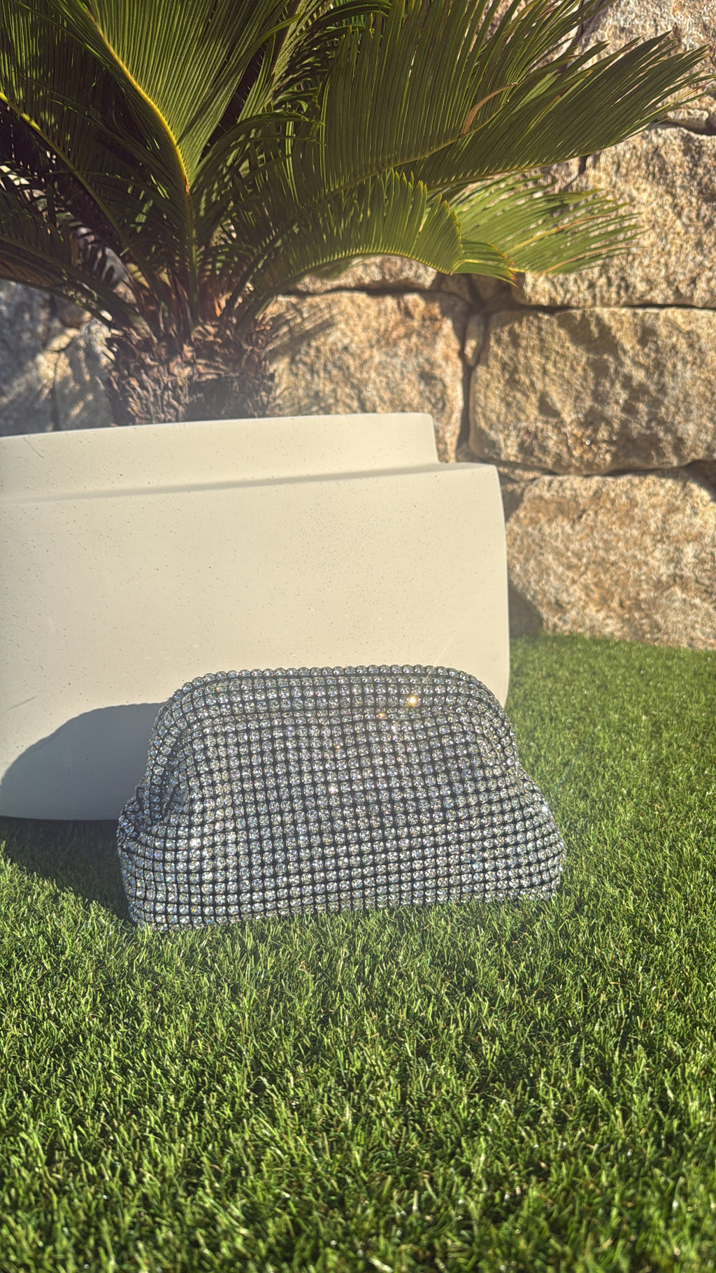 Sac nuage en Strass argent