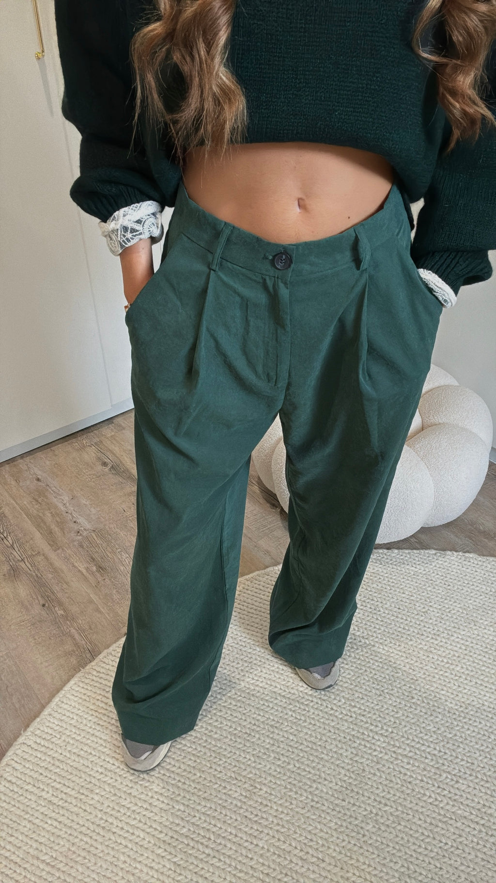 PANTALON LARGE VERT