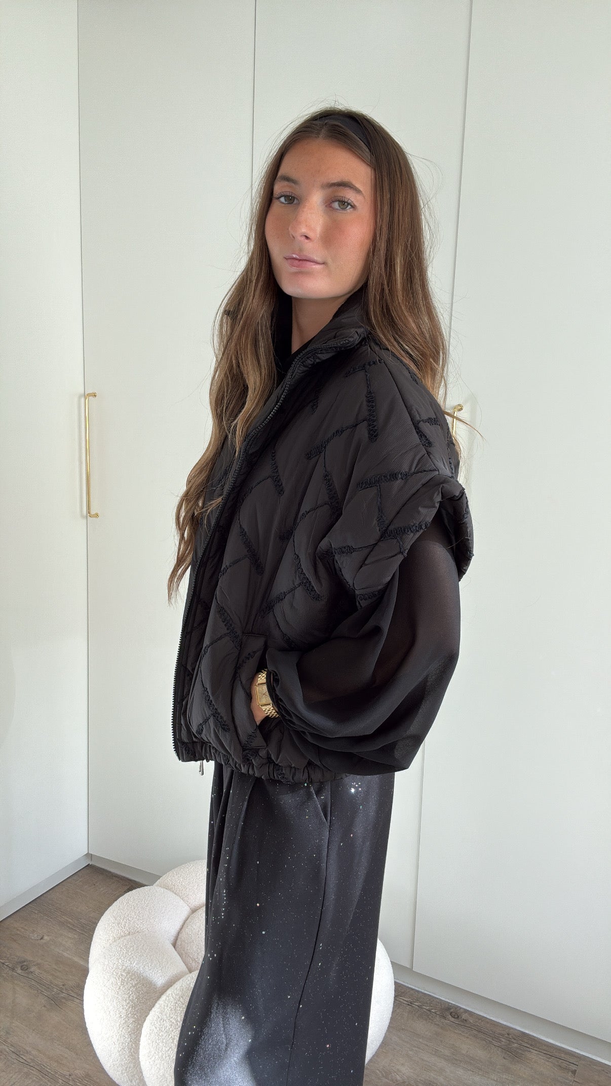 DOUDOUNE SANS MANCHE A MOTIF