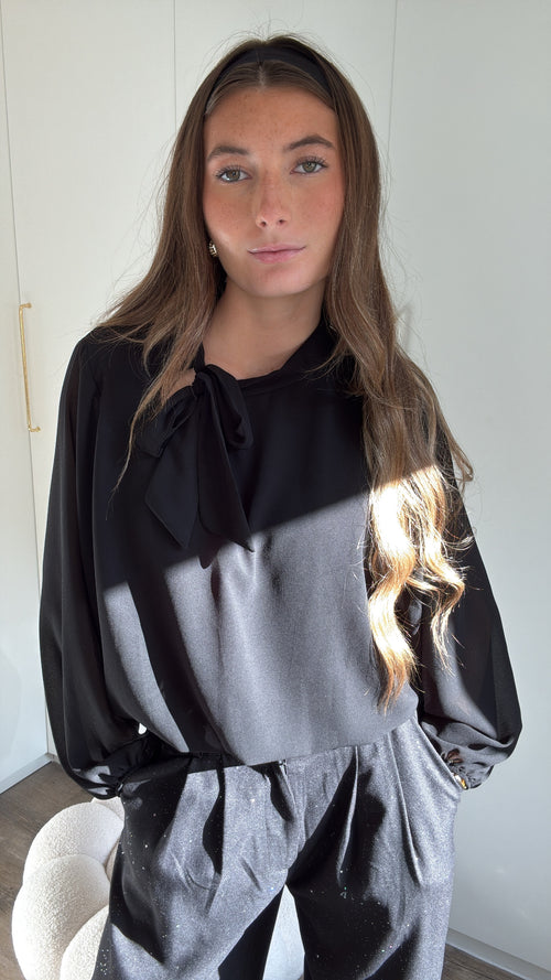 BLOUSE avec bras transparent