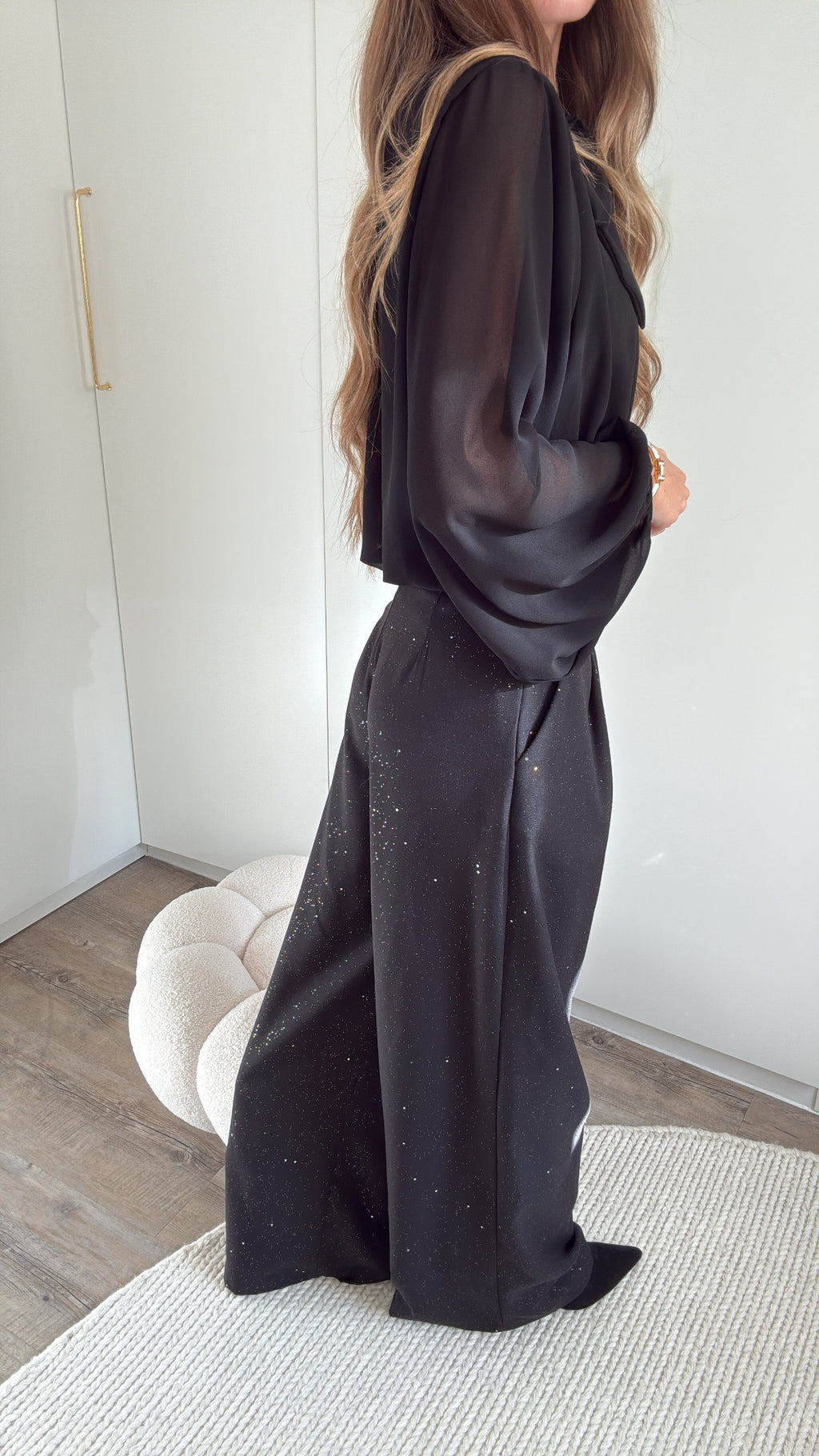 Pantalon avec des Strass Noir