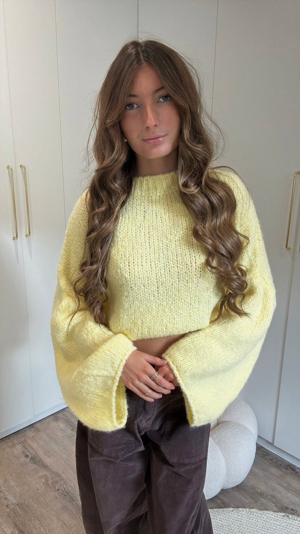 Pull jaune Oversize en laine & mohair.