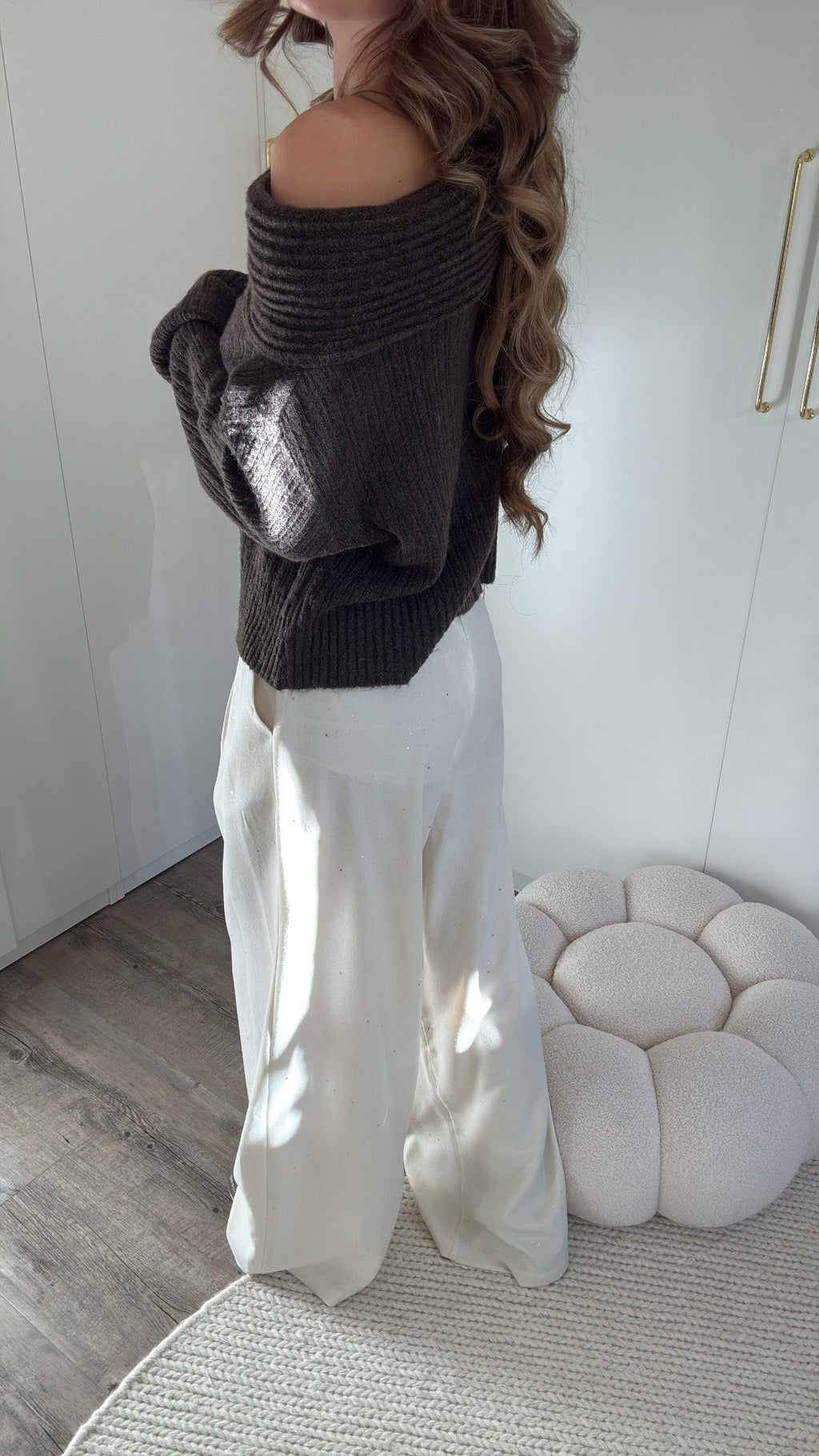 Pantalon avec des Strass Blanc