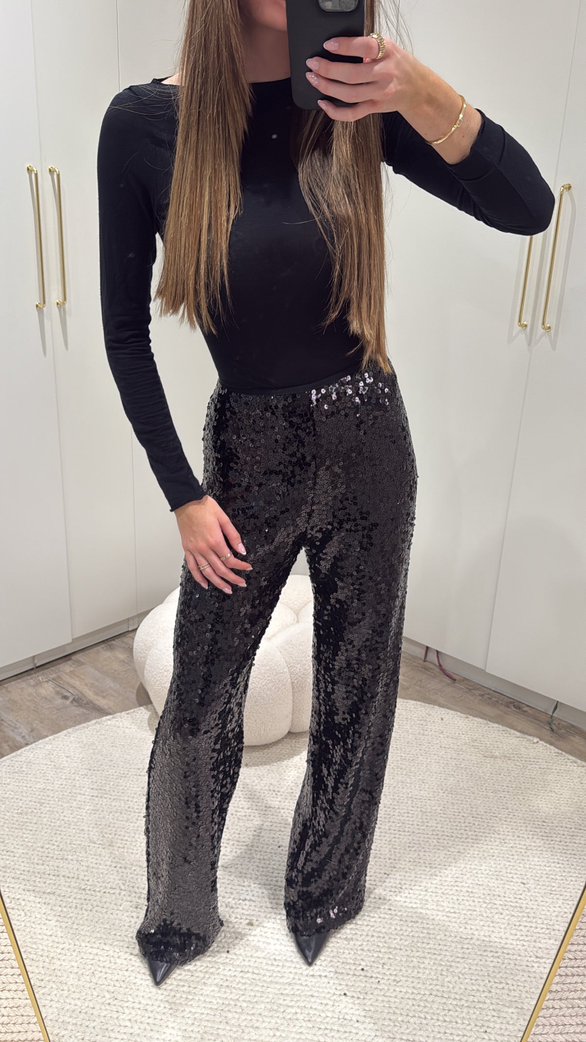 Pantalon noir sequin
