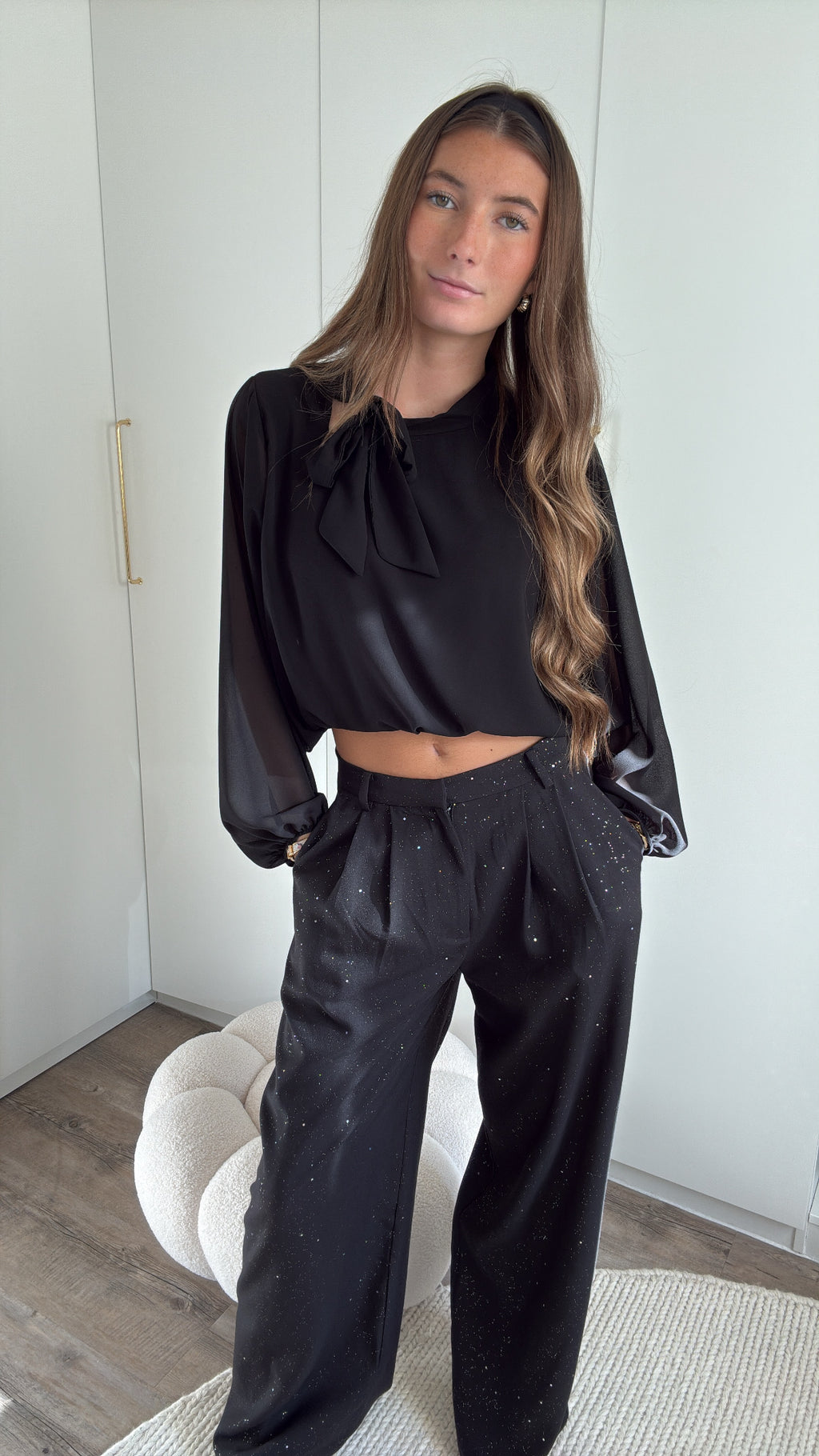 Pantalon avec des Strass Noir