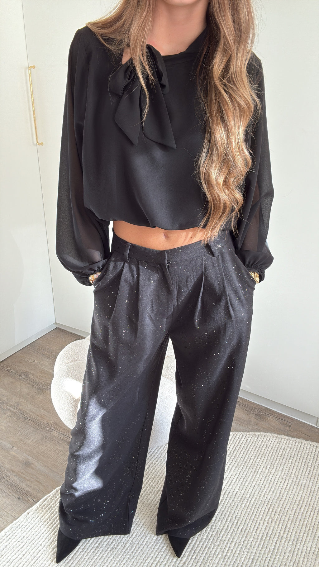 Pantalon avec des Strass Noir
