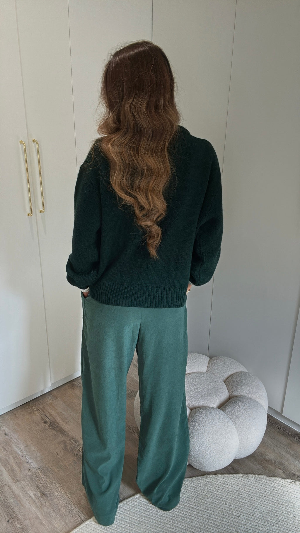 PANTALON LARGE VERT