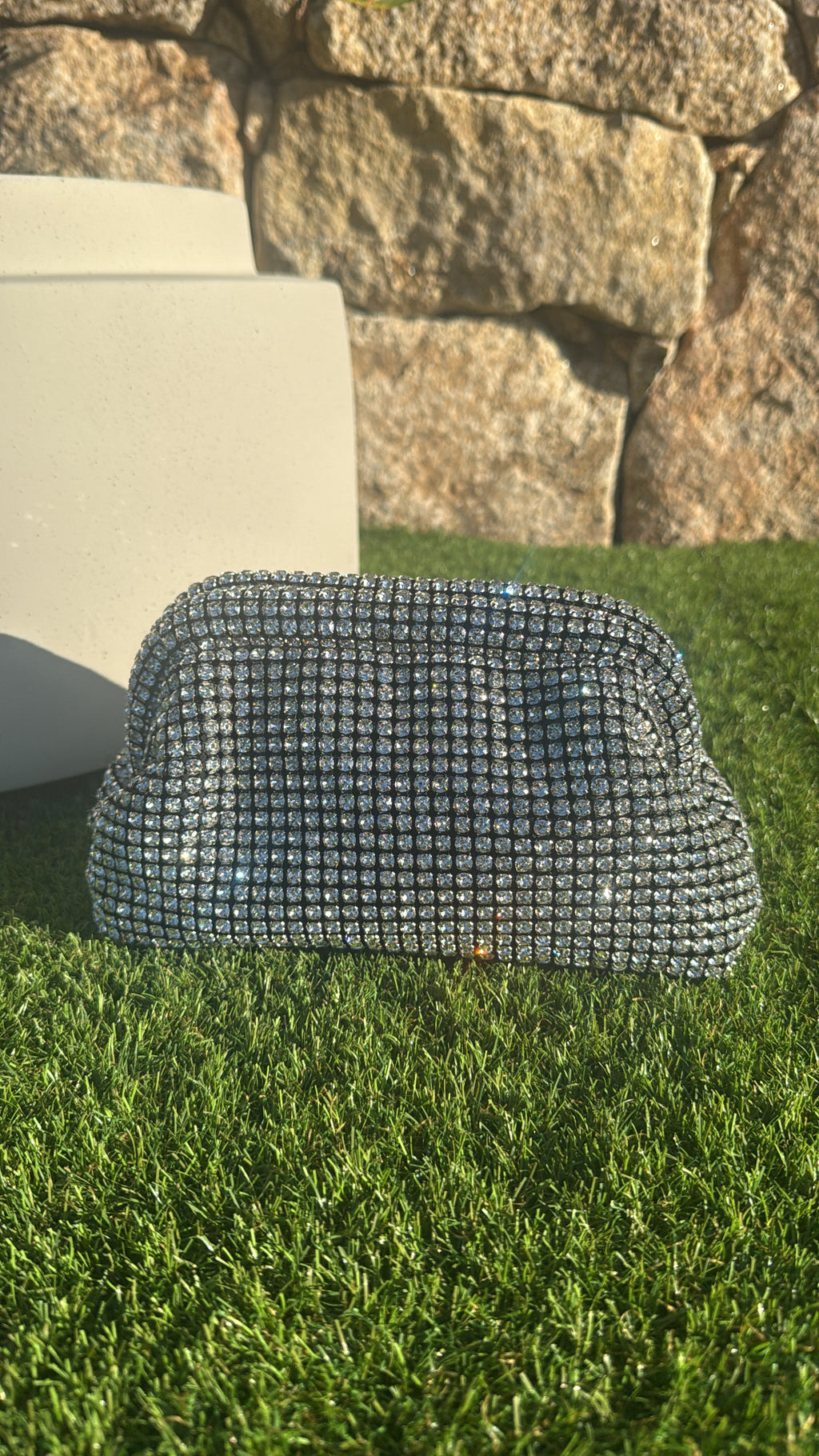 Sac nuage en Strass argent