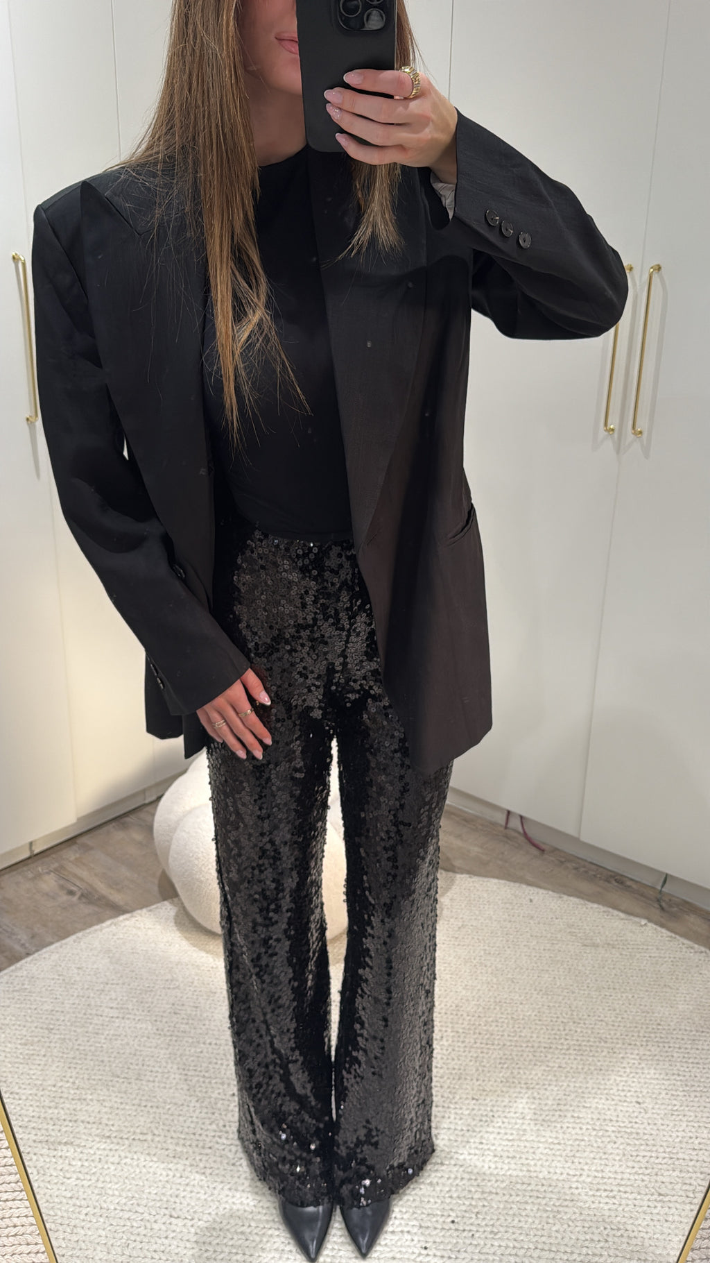 Pantalon noir sequin