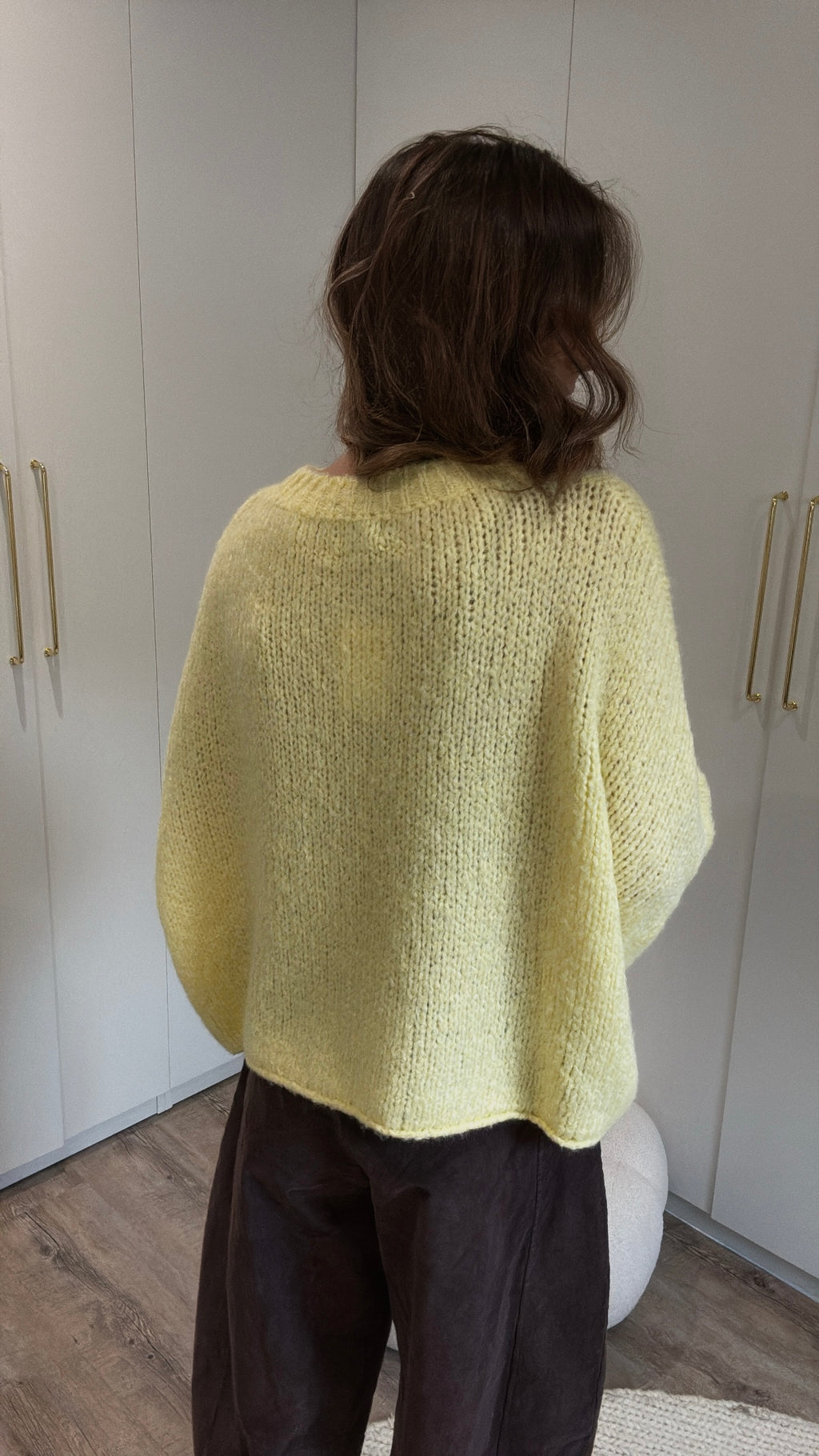 Pull jaune Oversize en laine & mohair.