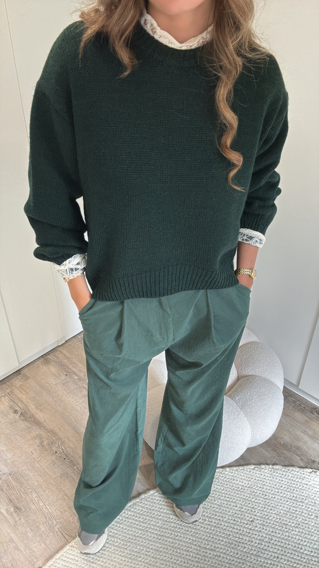 Pull à col Rond Vert