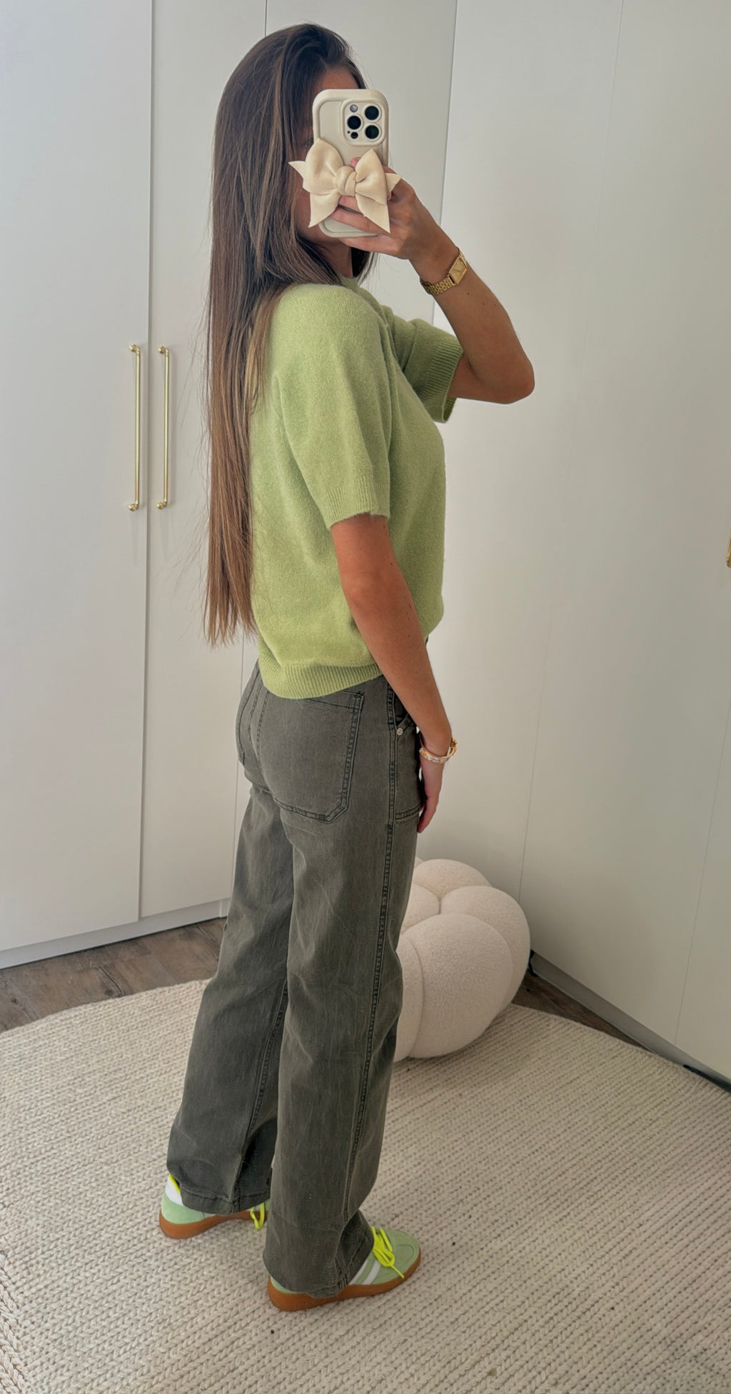 Jeans kaki avec poches oversize
