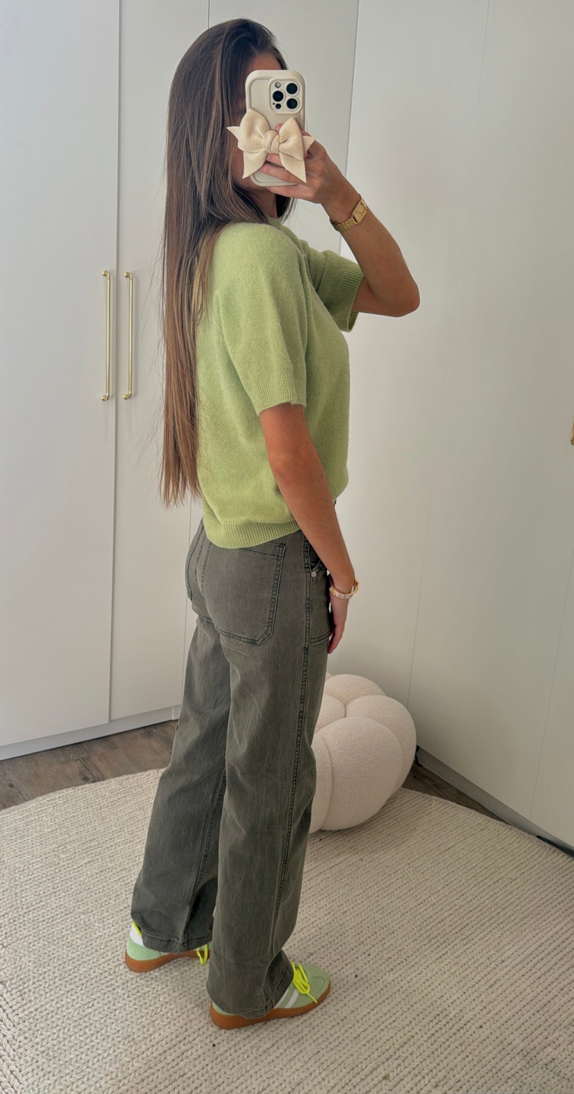 Jeans kaki avec poches oversize