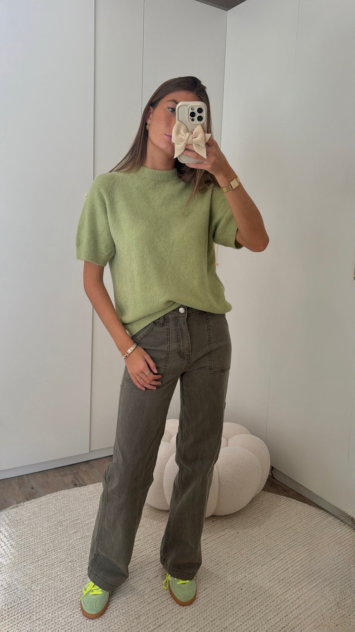 Jeans kaki avec poches oversize