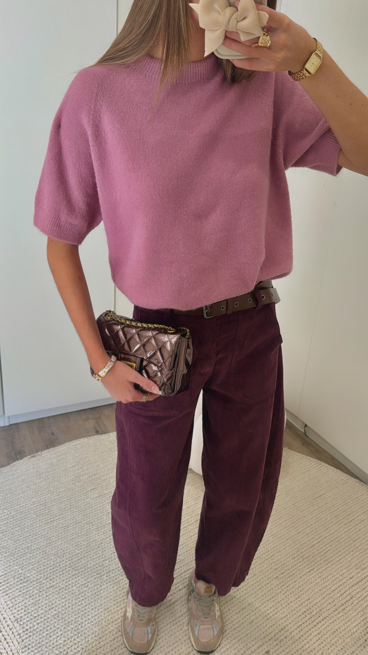 Pull Maille Col rond Cognac